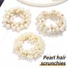 Fashey Pearl Hair Tie Flower Scrunchies Fancy Ponytail Holder Decorative Hair Accessories for Women view 2