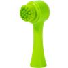 Beomeen Face Brush 2 in 1, Silicone Facial Cleansing Exfoliating Brush Soft Bristles Pore Deep Cleansing Manual Dual Face Wash Scrub Brush for Massaging, Makeup Skincare Removal, Fluorescent Green view 1