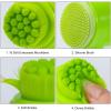 Beomeen Face Brush 2 in 1, Silicone Facial Cleansing Exfoliating Brush Soft Bristles Pore Deep Cleansing Manual Dual Face Wash Scrub Brush for Massaging, Makeup Skincare Removal, Fluorescent Green view 2