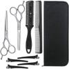 8 in 1 Hairdressing Scissors Set,Stainless Steel Scissors Hair Cutting Scissors Thinning Cutting Comb Hair Clips, Blue view 1