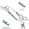 8 in 1 Hairdressing Scissors Set,Stainless Steel Scissors Hair Cutting Scissors Thinning Cutting Comb Hair Clips, Blue view 3