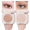 2Pcs Glitter Shimmer Sparkle Eyeshadow Palette Makeup For Mature Women, Light Brown Pearl White Glitter Shimmer Metallic Holographic Multichrome Cream Iridescent Single Monochrome Eye Shadow Makeup view 1