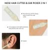 30 Pcs Nasal Hair Trimmer, Nostril Hair Remover Tool, 360 Rotating Nose Hair Cutter, Double Sided Nose Hair Knife, 2-in-1 Manual Nose Hair Trimmer with Ear Picker, for Women for Men(Mix Color) view 3