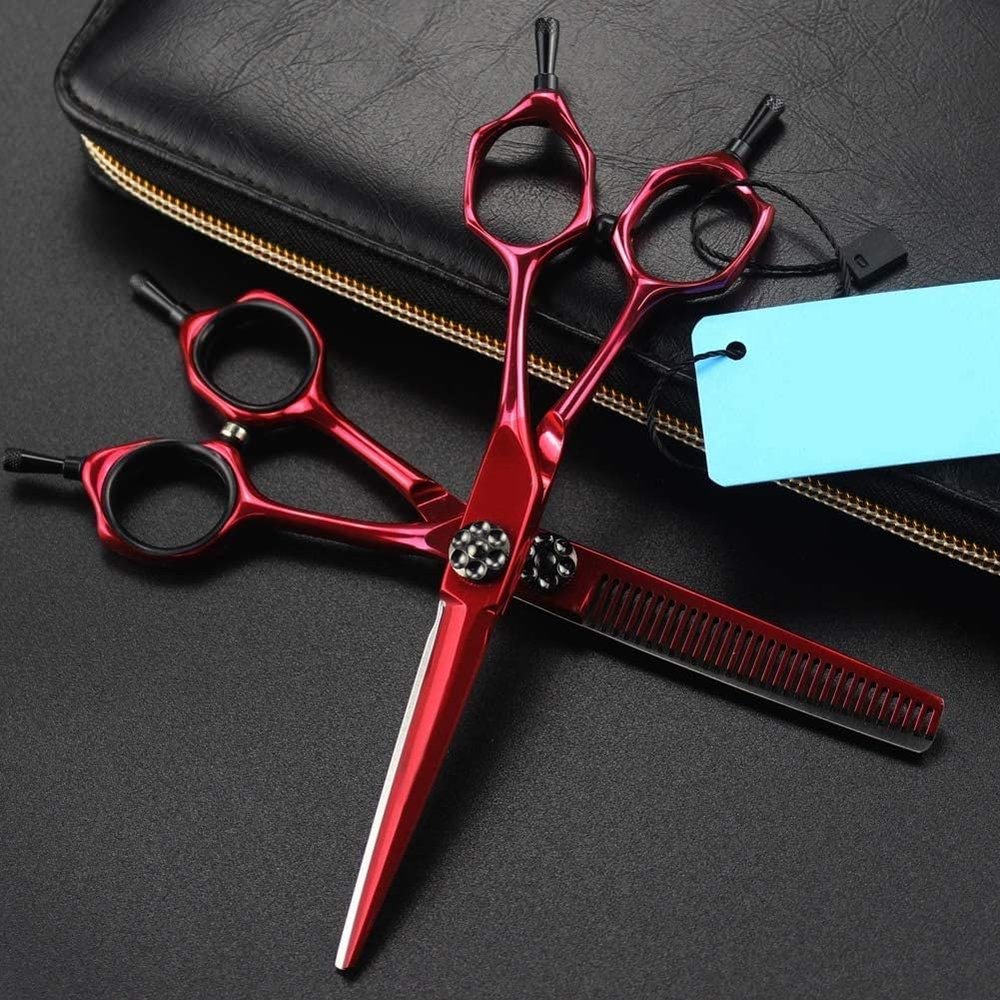 Texturizing Scissors Bang Hair Scissor Professional Barber Hairdressing Scissors Kits Stainless Steel Hair Cutting Shears Set,Thinning Salon Home Shear Kit for Men Women Pet,flatcut6inch