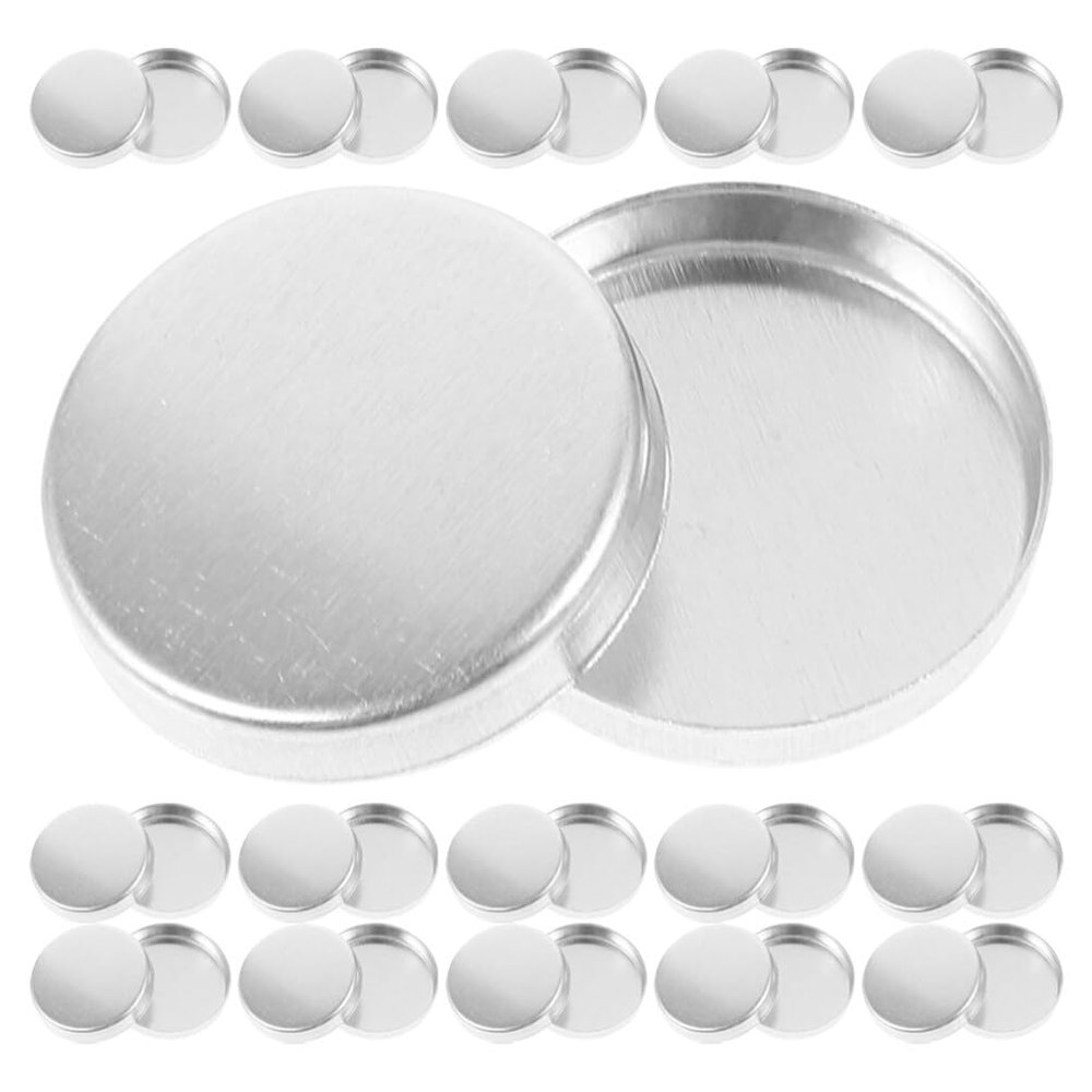 NOLITOY 30pcs Empty Aluminum Eyeshadow Pans Round Makeup Containers for Blush Lip Balm and Eyeshadow Storage Lightweight Travel Use
