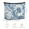 NTVOWPZO Makeup Bag Cosmetic Bag Travel Makeup Bag Floral Blue And White Toiletry Bag for Women Travel Essentials view 2
