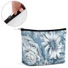 NTVOWPZO Makeup Bag Cosmetic Bag Travel Makeup Bag Floral Blue And White Toiletry Bag for Women Travel Essentials view 4