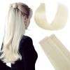 FUOTONBUTY Tape in Hair Extensions Real Human Hair Double Stitched Invisible Seamless 20pcs 50g(Lightest Blonde, 18 inch) view 1