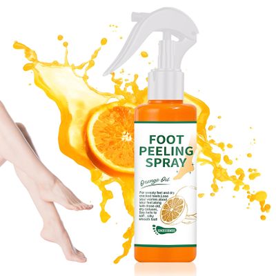 XMXueMei Foot Peeling Spray Oil,Moisturizing Nourishing Foot Exfoliating Peeling Spray,Instantly Hydrating Gently Foot Peel Off Spray for Removing Dead Skin & CallusesOrange