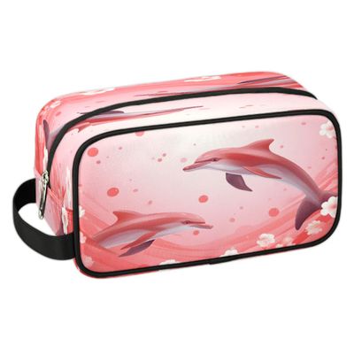 Pardick Dolphin Fish Toiletry Bags for Traveling Travel Toiletry Bag for Women Men Water-resistant Makeup Bag Cosmetic Bag Toiletries Accessories