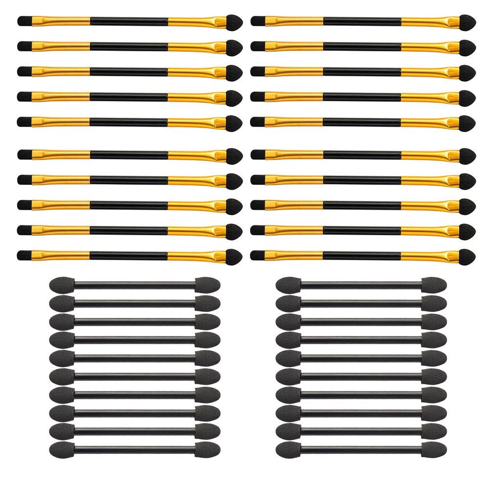 40PCS Eyeshadow Applicator,Sponge Blending Concealer Brush,Soft Dual end Eyeshadow Smudge Brush,Double Sided Makeup Brush,Eyeshadow Applicators,Cosmetic Tool,Cosmetic Makeup ApplicatorLINYUEARUI