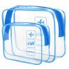 2 Pack Travel Toiletry Bag, Clear Makeup Bag, TSA Approved Cosmetic Bag with Zipper, Clear Organizer Carry on Bag for Women, PVC Cosmetic Pouch for Airport Airline Compliant view 1