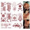 10 Sheets Brown Henna Tattoo Kit, Lace Fake Tattoos Semi Permanent Tattoo Stickers Waterproof Henna Tattoo Stickers for Women Wedding Party Festival Tattoos Decorations(Henna Tattoo) 538 view 1