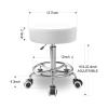 Rolling Stool With Heavy Weight Capacity 250lb, PU Leather Seat, Wheels and Footrest - Ultra Soft Padded, 360 Swivel for Spa, Drawing, Salon, Work, Office, Tattoo (White) view 2