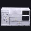 Makeup Organizer, Cosmetic Organizer with 2 Drawers for Makeup, Jewelry, Stationery, Desk, Dressing Table, Home, Office, White., Cosmetic Storage Box view 2