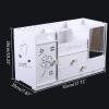 Makeup Organizer, Cosmetic Organizer with 2 Drawers for Makeup, Jewelry, Stationery, Desk, Dressing Table, Home, Office, White., Cosmetic Storage Box view 4