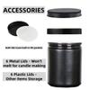 KIGITIK 6 pack 8oz Black Glass Jars and Plastic & Metal Lids, Refillable Thick Glass Jars For Candle, Storage, Spice, Liquid, Powder. (8oz Black) view 3
