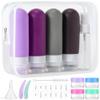 16pack Travel Bottles for Toiletries, TSA Approved LeakProof Squeezable Silicone Toiletry Containers for Shampoo, Conditioner, 3oz Portable Refillable Traveling Size Liquid Containers (16Pcs/Purple view 1