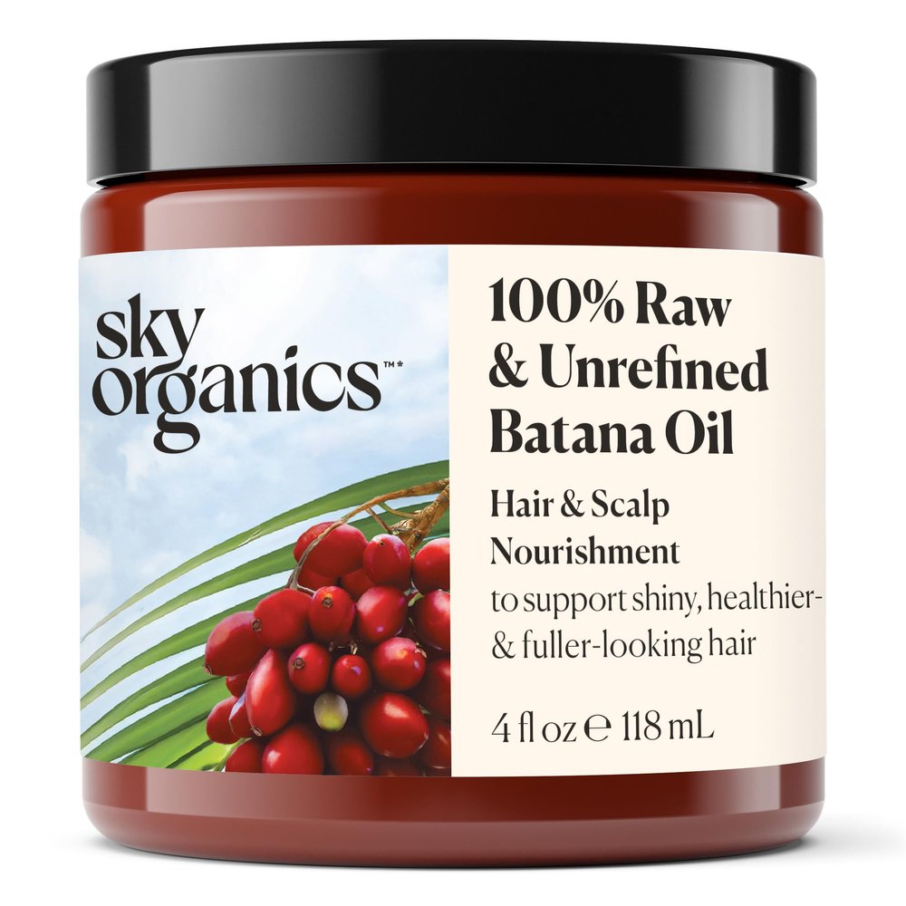 Sky Organics - Batana Oil, 4 fl oz - 100% Raw & Unrefined - Hair & Scalp Nourishment - Fatty Acids, Antioxidants, & Vitamins - Sourced from Honduras - Vegan & Cruelty Free - Hair Care & Self Care