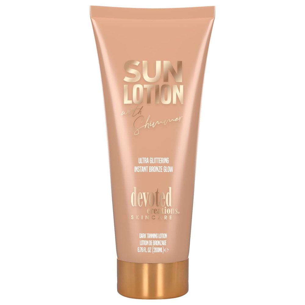 Devoted Creations Sun Lotion with Shimmer Ultra Glittering and Instant Bronze 6.76 oz (2-Pack)