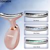 7 Color Light Based Facial and Neck Massager - Face Massager Tool for Skin Care at Home, Rose Gold view 2