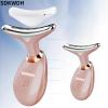 7 Color Light Based Facial and Neck Massager - Face Massager Tool for Skin Care at Home, Rose Gold view 4