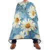 ALAZA Elegant Daisy Flowers Barber Cape for Men Women, Waterproof Haircut Apron Beard Shaving Bib Hair Cutting Cloth 55 x 65 Inch view 2