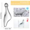 Andibro Eye Roller 2-in-1 Design, Stainless Steel Gua Sha Facial Tools Eye Cream Applicator with Roller Face Massager Tool for Face Eyes Neck Massager with Travel Pouch Skin Care Gifts(Silver) view 2