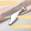 Andibro Eye Roller 2-in-1 Design, Stainless Steel Gua Sha Facial Tools Eye Cream Applicator with Roller Face Massager Tool for Face Eyes Neck Massager with Travel Pouch Skin Care Gifts(Silver) view 3