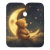 ALAZA Cute Bear Sit on The Moon Barber Cape for Men Women, Waterproof Haircut Apron Beard Shaving Bib Hair Cutting Cloth 55 x 65 Inch view 1