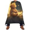 ALAZA Cute Bear Sit on The Moon Barber Cape for Men Women, Waterproof Haircut Apron Beard Shaving Bib Hair Cutting Cloth 55 x 65 Inch view 2
