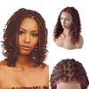 FNY HAIR 18 Inch Lace Front Box Braided Wig for Black Women Hand Braids Wigs with Baby Hair Lightweight Synthetic Hair Piece Micro Twist Braid Curly Ends Braided Wigs (#1B/99JT Black Mix Wine Red) view 1