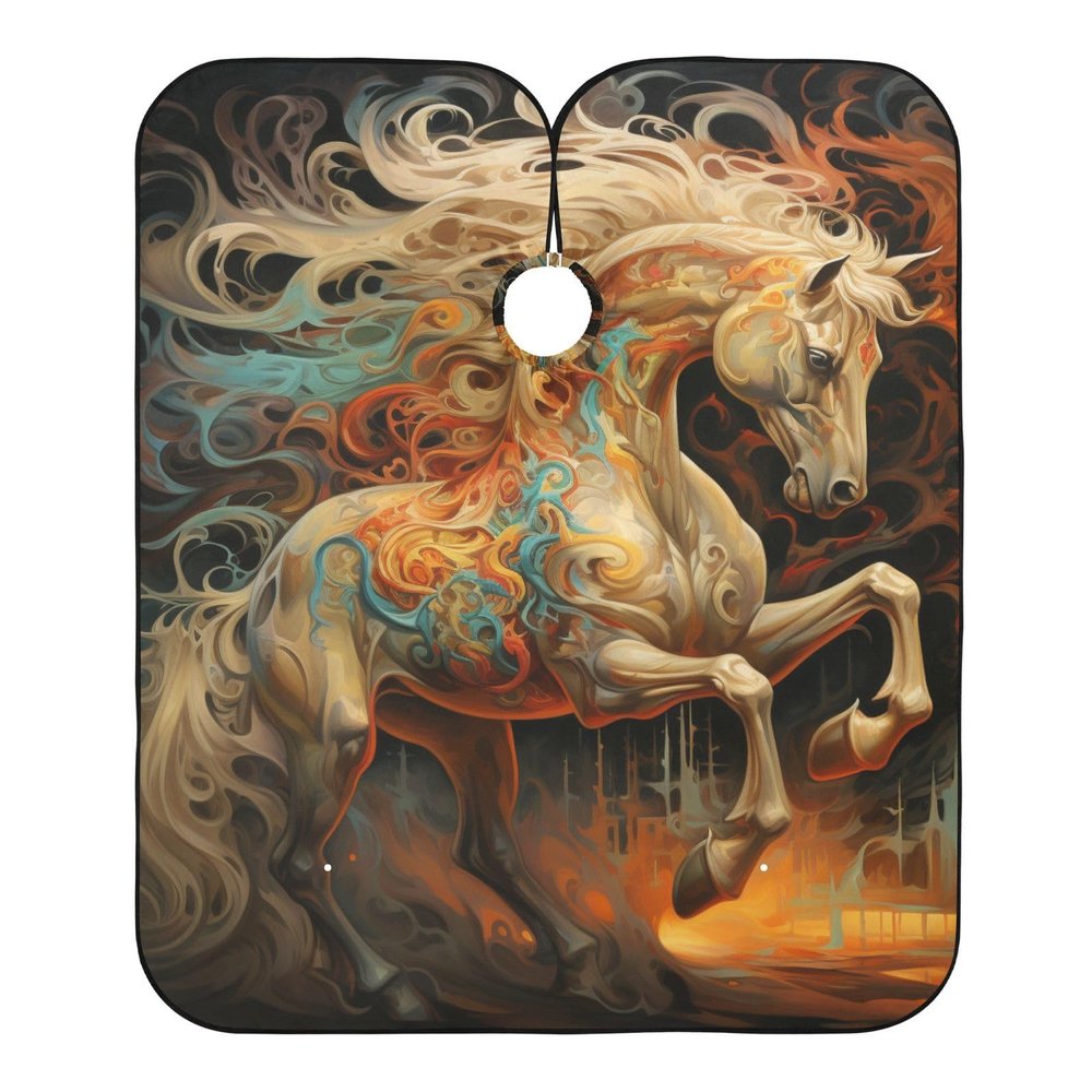 ALAZA Retro Horse Barber Cape for Men Women, Waterproof Haircut Apron Beard Shaving Bib Hair Cutting Cloth 55 x 65 Inch