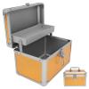 NOLITOY Makeup Train Case, Metal Pedicure Kit Storage Box, Portable Jewelry Organizer Cosmetic Storage Container with Lock for Cosmetologist Traveling Manicure Nail Art view 1
