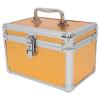 NOLITOY Makeup Train Case, Metal Pedicure Kit Storage Box, Portable Jewelry Organizer Cosmetic Storage Container with Lock for Cosmetologist Traveling Manicure Nail Art view 2