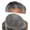 Right Hair Hair Toupee For Men Remy Human Hair Swiss Lace Mens Toupee Bleached Knot Hair Piece For Men Hair Replacement System Mens Hairpiece 7X9#1B60#1B Off Black+60% Grey 120% Density view 1