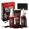 Festicy Authentic Halloween Fake Blood XL Set 2025 | 1.70oz Washable Liquid, 1.70oz Spray, 1.40 fl oz Gel, Sponge, Brush | Vampire Look | Vampire Makeup Kit, Special Effects Makeup view 1