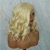 13x4 Short 613 Blonde Color Curly Bob Lace Front Human Hair Wig Brazilian Virgin Hair Deep Wave Wig Pre Plucked HD Transparent Lace Front Wig Bleached Knots 150% Density 12Inch view 2