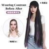 YUXING1205 35inch Baseball Wig Synthetic Natural Bob Wig Black Hat Wigs Cap with Hair Naturally Connect Baseball Cap 90CM(613HT2614) view 3