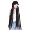 YUXING1205 35inch Baseball Wig Synthetic Natural Bob Wig Black Hat Wigs Cap with Hair Naturally Connect Baseball Cap 90CM(613HT2614) view 4