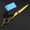 ERoomQ Hairdressing Scissor Professional Gold Hollow Hair Scissors Haircut Cutting Scissor thinning Shears Hairdressing Scissors Hair Cutting Shears view 3
