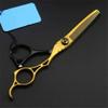 ERoomQ Hairdressing Scissor Professional Gold Hollow Hair Scissors Haircut Cutting Scissor thinning Shears Hairdressing Scissors Hair Cutting Shears view 4