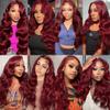 10 10 10 Inch Burgundy Bundle 99J Body Wave Human Hair Bundles Brazilian Virgin Hair 99J Red Bundles Wine Red Body Wave Bundle Hair Extensions view 2