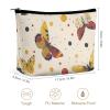 NWTPK Cosmetic Bag Red Toned Butterfly Printed Toiletry Bag Portable Travel Cosmetic Bag Travel Accessories Storage, style view 2