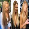 P27/613 Human Hair Bundles Honey Blonde Bundles Human Hair Blonde Straight Human Hair Bundles 14 16 18 inch Double Weft Blonde Bundles Human Hair Brazilian Virgin Hair Extensions view 2