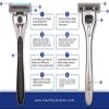 Timothy's Starter Shave Kit for Men-Precision 5 blade razor system with reusable silver handle, 1 oz. concentrated premium shave cream, 1 oz. concentrated shave gel, blade cover view 2