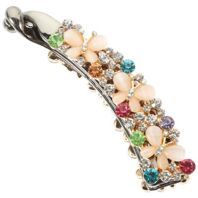 LALAFINA Rhinestone Banana Clip Hair Clamp for Women and Teen Girls Elegant Ponytail Holder for Everyday Use and Special Occasions Lightweight 3.34 Inch Hair Accessory