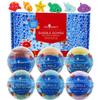 Bath Bombs for Kids with Surprise Toy Inside, 6 Pack Sea Animal Bath Toys and 1 Pack Superhero Bubble Bath Bomb, Gentle and Kids Safe, USA Made, Birthday Gift for Kids by Two Sisters view 2