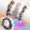 CAKURE Rhinestone Ponytail Holders Fancy Hair Ties Silver Scrunchies Sparkly Hair Accessories for Women view 2