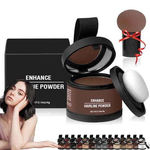 Maycheer Magic Root Cover Up, 14 Colors Root Touch Up Powder with Mirror - Instantly Conceals Hair Loss, Water Sweat Resistant (Medium Brown)